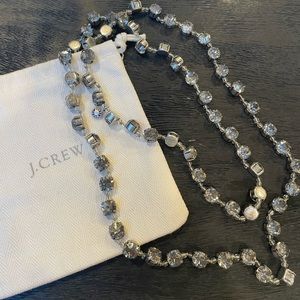 J Crew silver and crystal necklace